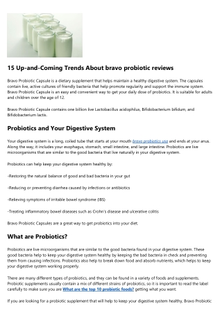 20 Reasons You Need to Stop Stressing About bravo probiotic capsules