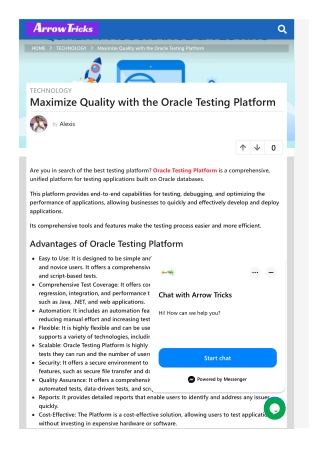 Maximize Quality with the Oracle Testing Platform