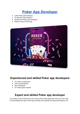 Poker App Developer