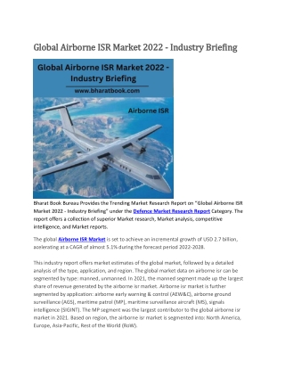 Global Airborne ISR Market 2022 - Industry Briefing