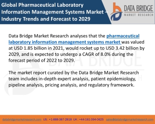 Global Pharmaceutical Laboratory Information Management Systems Market – Industry Trends and Forecast to 2029