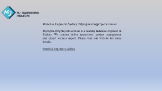 Remedial Engineers Sydney  Mjengineeringprojects.com.au