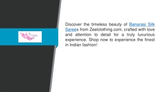 Banarasi Silk Saree  Zeelclothing.com