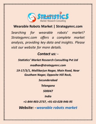 Wearable Robots Market Strategymrc com