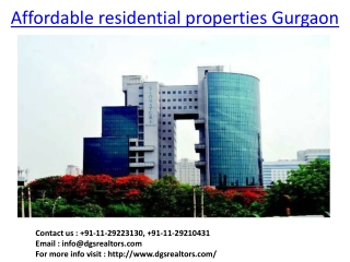 Affordable Residential Properties Gurgaon