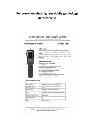 Pump-suction ultra-high sensitivity gas leakage detector S311