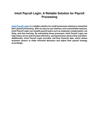 Intuit-Payroll-Login