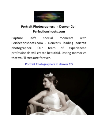 Portrait Photographers In Denver Co | Perfectionshoots.com