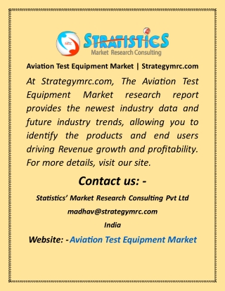 Aviation Test Equipment Market Strategymrc com