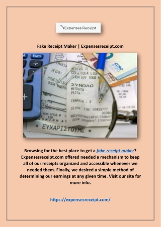 Fake Receipt Maker | Expensesreceipt.com