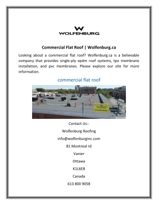 Commercial Flat Roof | Wolfenburg.ca