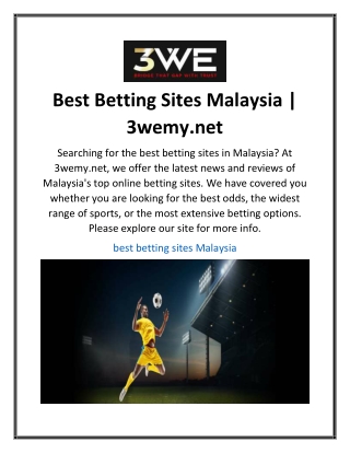 Best Betting Sites Malaysia  3wemy.net