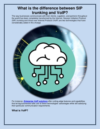 What is the difference between SIP trunking and VoIP