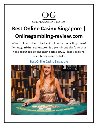 Best Online Casino Singapore  Onlinegambling-review.com