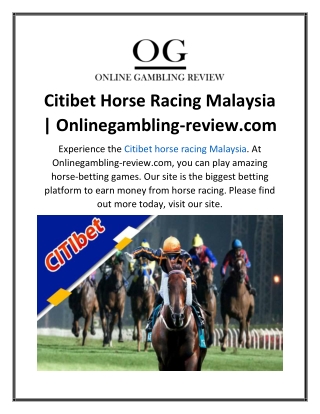 Citibet Horse Racing Malaysia  Onlinegambling-review.com