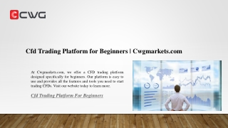 Cfd Trading Platform for Beginners | Cwgmarkets.com