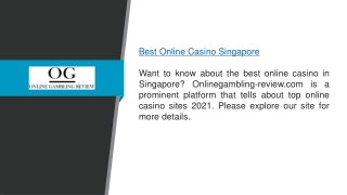 Best Online Casino Singapore  Onlinegambling-review.com