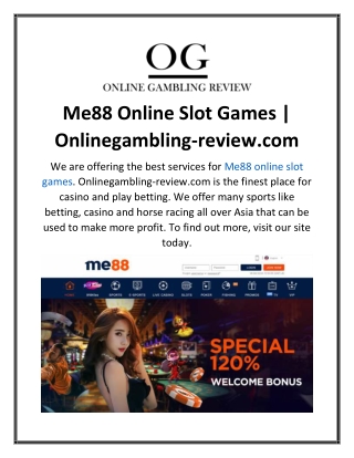 Me88 Online Slot Games  Onlinegambling-review.com