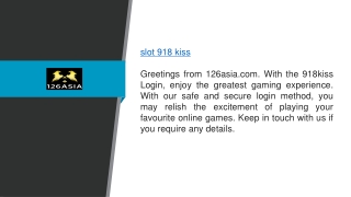 Slot 918 Kiss 126asia.com