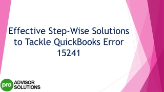 Learn the Methods to Eliminate Quickbooks Error 15241