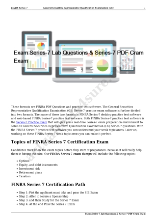 Exam Series-7 Lab Questions & Series-7 PDF Cram Exam