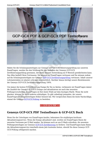 GCP-GCX PDF & GCP-GCX PDF Testsoftware