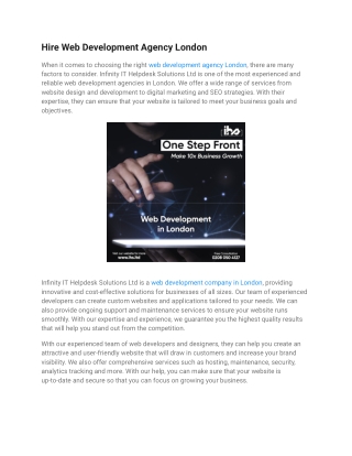 Hire Web Development Agency London