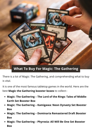 What To Buy For Magic: The Gathering