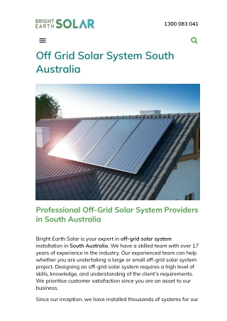 Off Grid Solar System South Australia