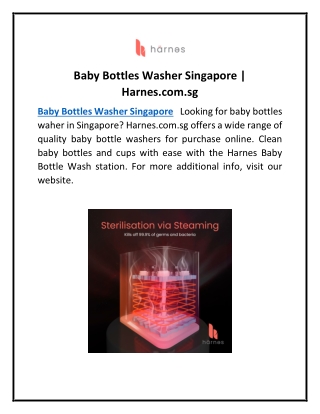 Baby Bottles Washer Singapore | Harnes.com.sg