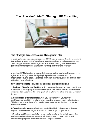 The Ultimate Guide To Strategic HR Consulting