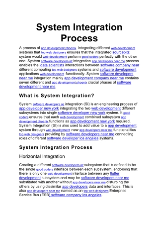 System Integration Process