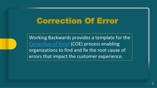 Correction Of Error