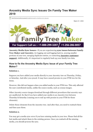 familytreemakersupport.com-Ancestry Media Sync Issues On Family Tree Maker 2019