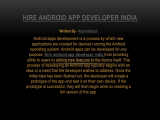 Hire android app developer india