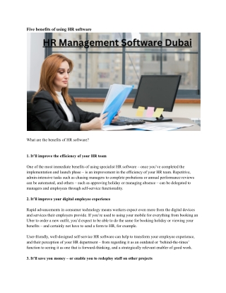 HR Management Software Dubai