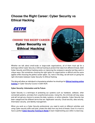 Choose the Right Career_ Cyber Security vs Ethical Hacking