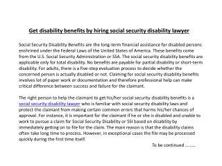 Get disability benefits by hiring social security disability