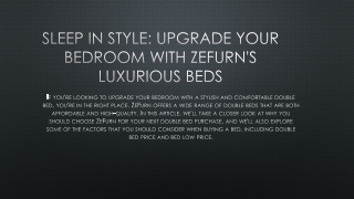 Sleep in Style