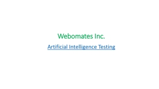 Artificial Intelligence Testing