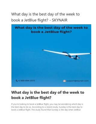 What day is the best day of the week to book a JetBlue flight?