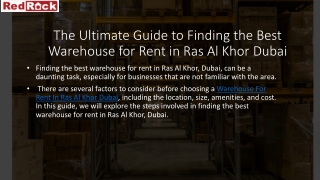 The Ultimate Guide to Finding the Best Warehouse for Rent in Ras Al Khor Dubai_