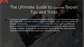 The Ultimate Guide to Concrete Repair Tips and Tricks