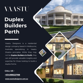 Duplex Builders Perth - Vaastu Designers