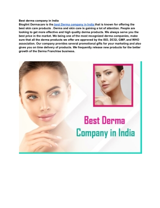 Best derma company in India