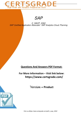 Boost your career with SAP Certified Application Associate - SAP Analytics Cloud Planning 2023 Exam.