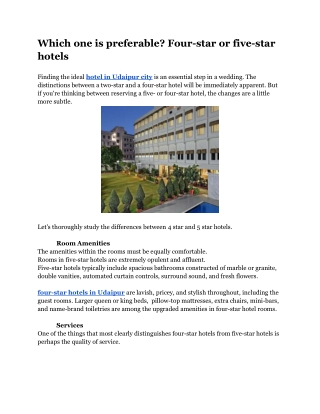 Which one is preferable_ Four-star or five-star hotels