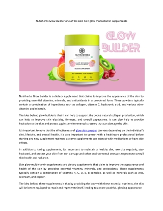 Nutriherbs Glow Builder one of the Best Skin glow multivitamin supplements