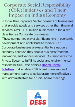 Corporate Social Responsibility (CSR) Initiatives and Their Impact