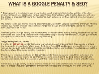 What is a Google Penalty & SEO